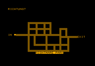 Nightmare Park game screenshot for Commodore PET